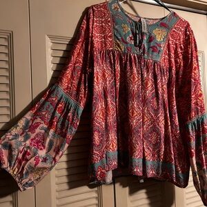 Elegant Multicolor Boho Blouse